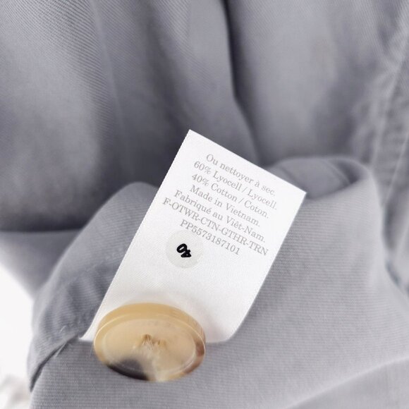 EVERLANE Gray Gathered Trench Coat Belted Size LARGE - Picture 7 of 7